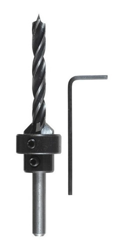Juego de broca espiral p/madera c/avellanador y tope de profundidad movil y ajustable al tamaño deseado s/cabeza del tornillo, en 3 piezas, 4 MM.Einhell