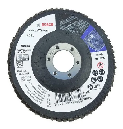 Disco Flap Curvo Base Fibra Standard for Metal BR 180mm Grano 60 X UNI.BOSCH