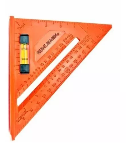 ESCUADRA PLASTICA C/SOMBRERO Y NIVEL.RUHLMANN