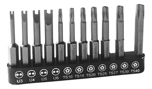 PUNTAS TORX 10/15/20/25/27/30/40 U3/U4/U5/U6 S2 11PCS.RUHLMANN